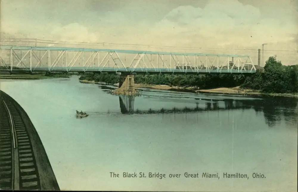 Postcard of the Black Street Bridge over the Great Miami River