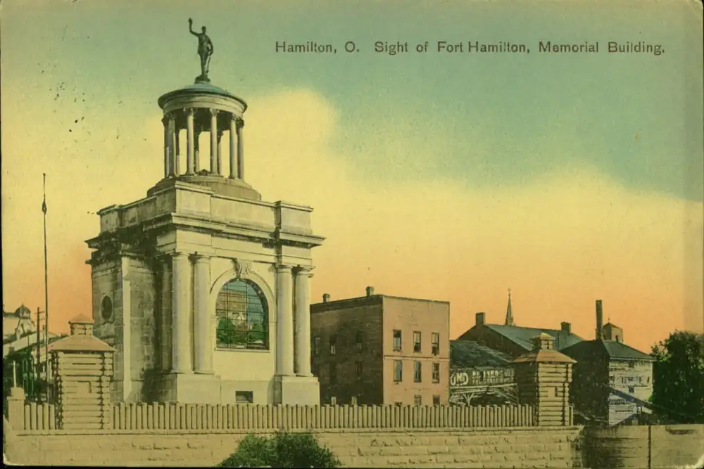 Postcard showing the site where Fort Hamilton stood