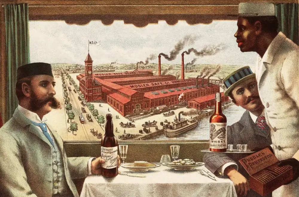 Colour 1894 lithograph advertisement for the Mosler Safe Company