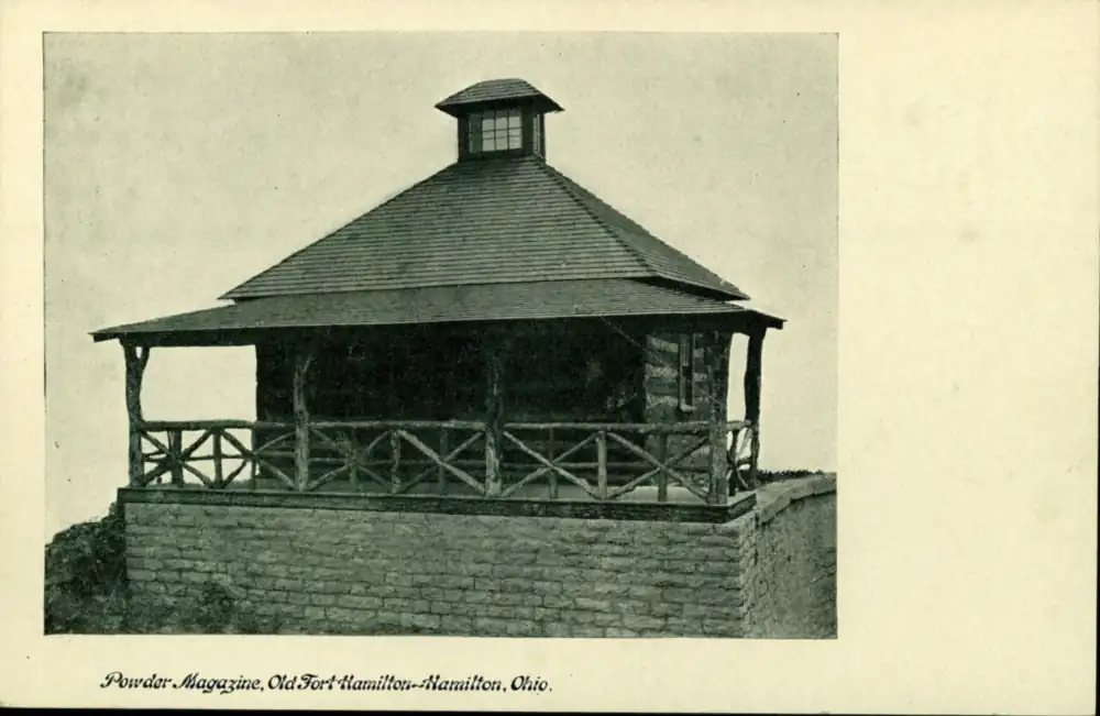 Postcard of the old stone powder magazine building