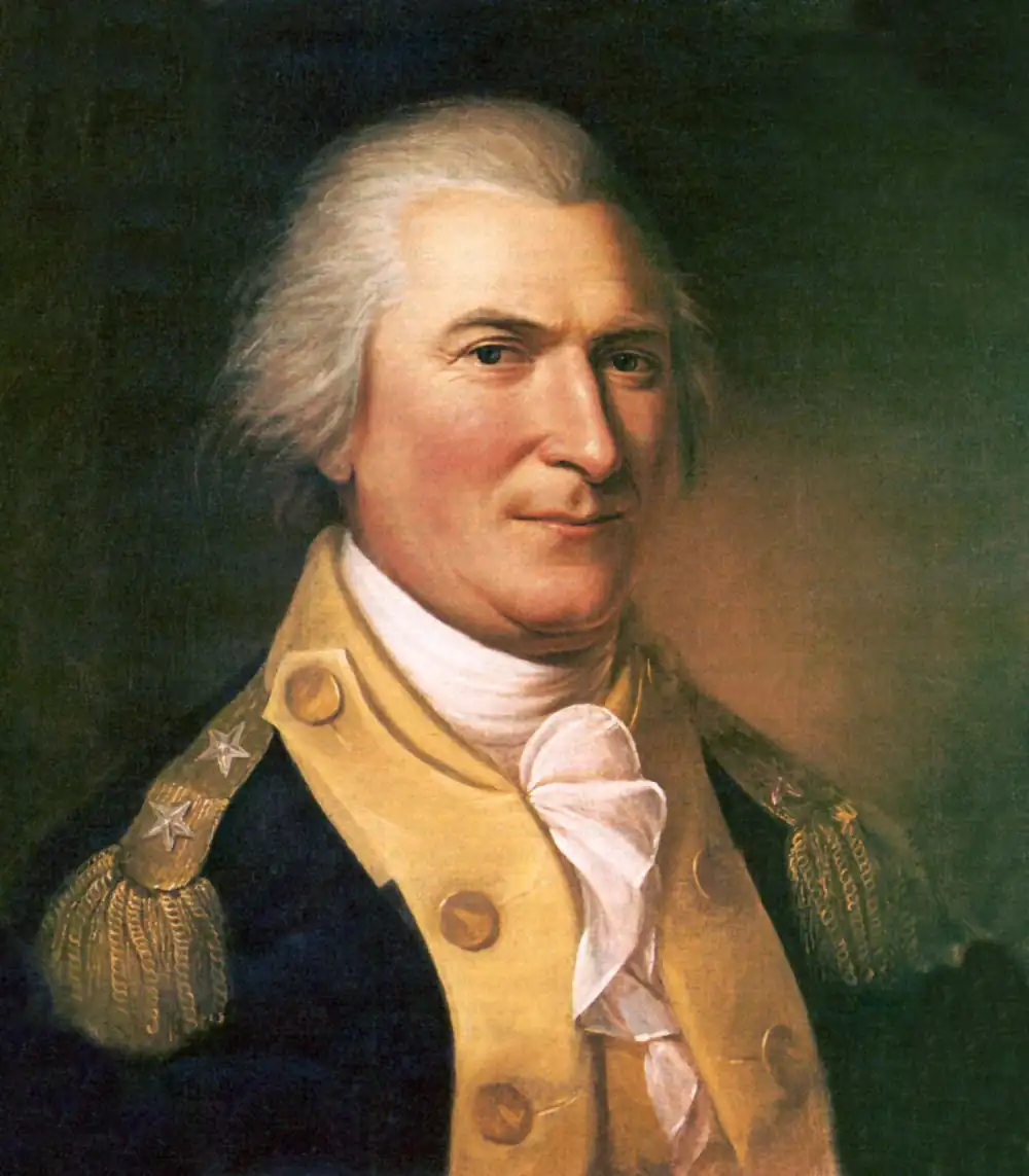 Painted portrait of General Arthur St. Clair in dark coat